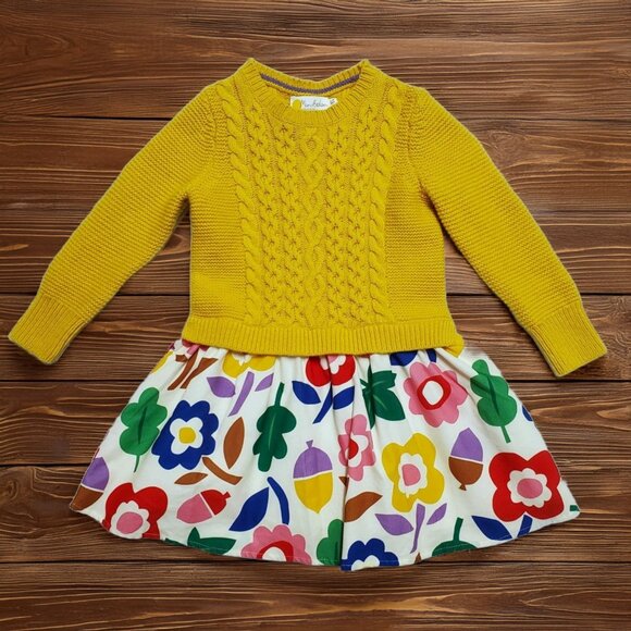 Mini Boden Other - NWT Mini Boden Floral Sweater Dress Size 2-3Y Wool Alpaca